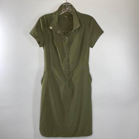 Prana Shadyn Cargo Green Utility Dress With Pockets Size XS - Picture 2 of 9